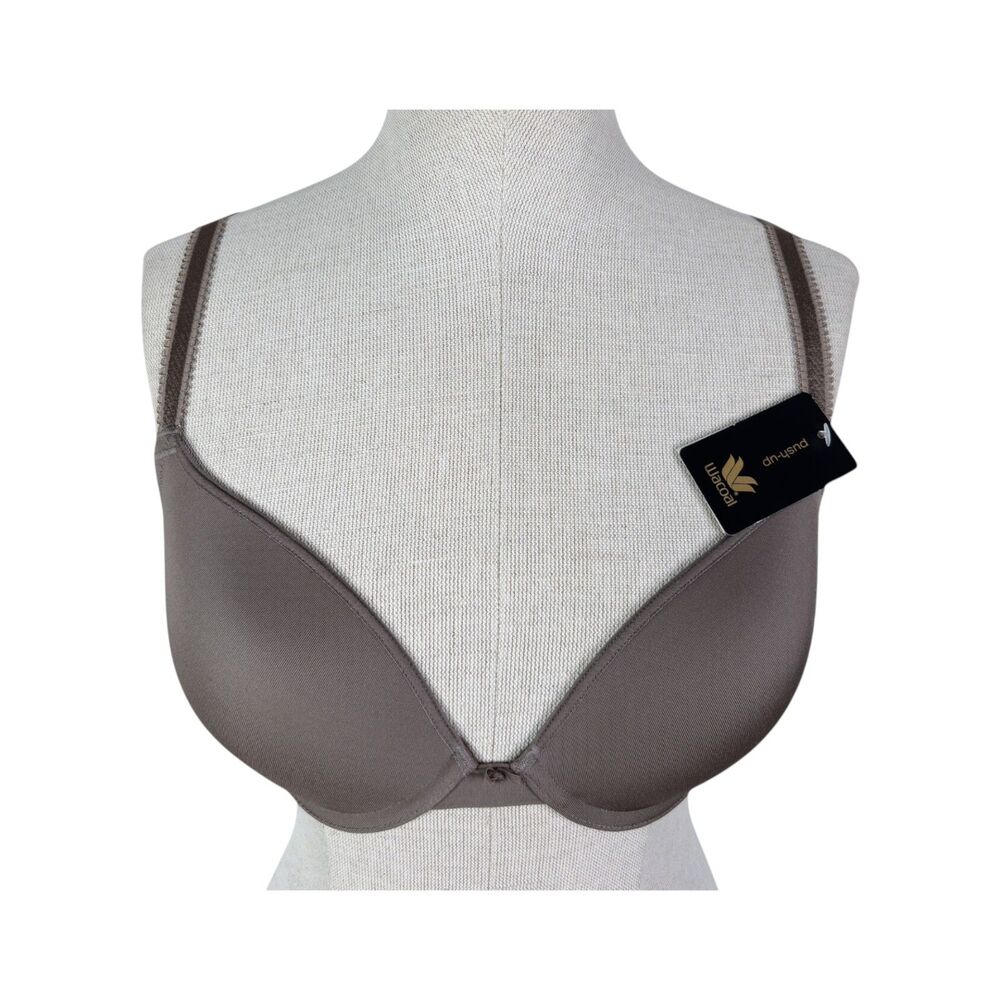 NWT Wacoal Embrace Lace Pushup Bra sz 32DD * T-Shirt Bra Lace Band Brown Tan